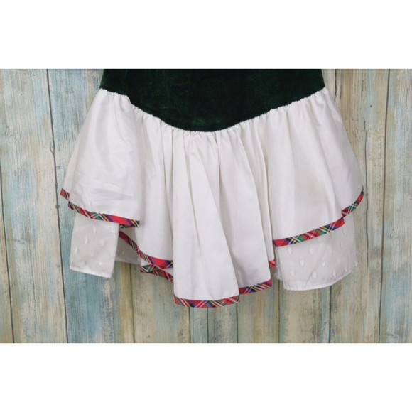 Vintage Bonnie Jean Green Velvet Layered Dress Size 4 Toddler - Picture 6 of 12